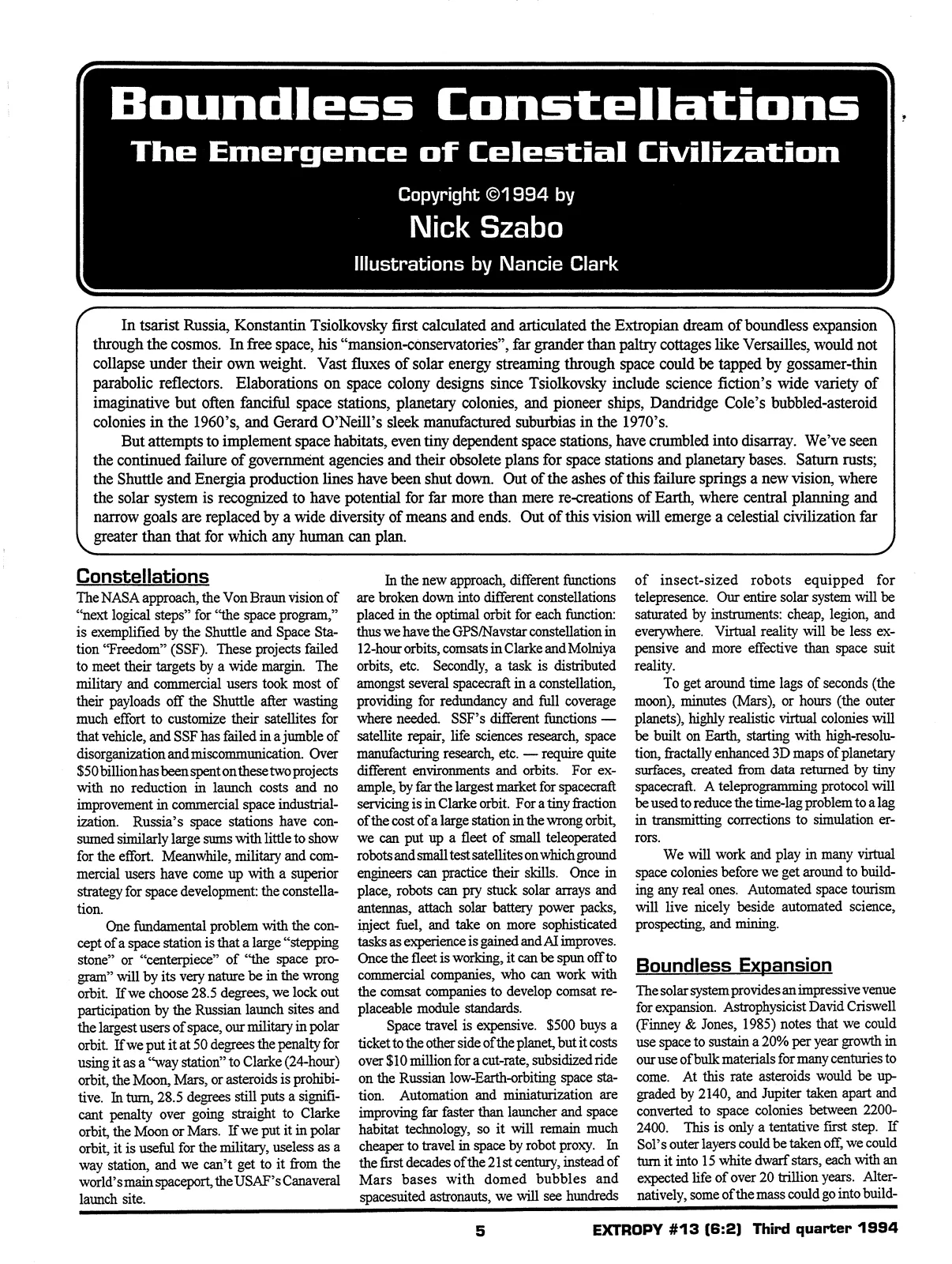 Extropy #13, page 3 (original scan)