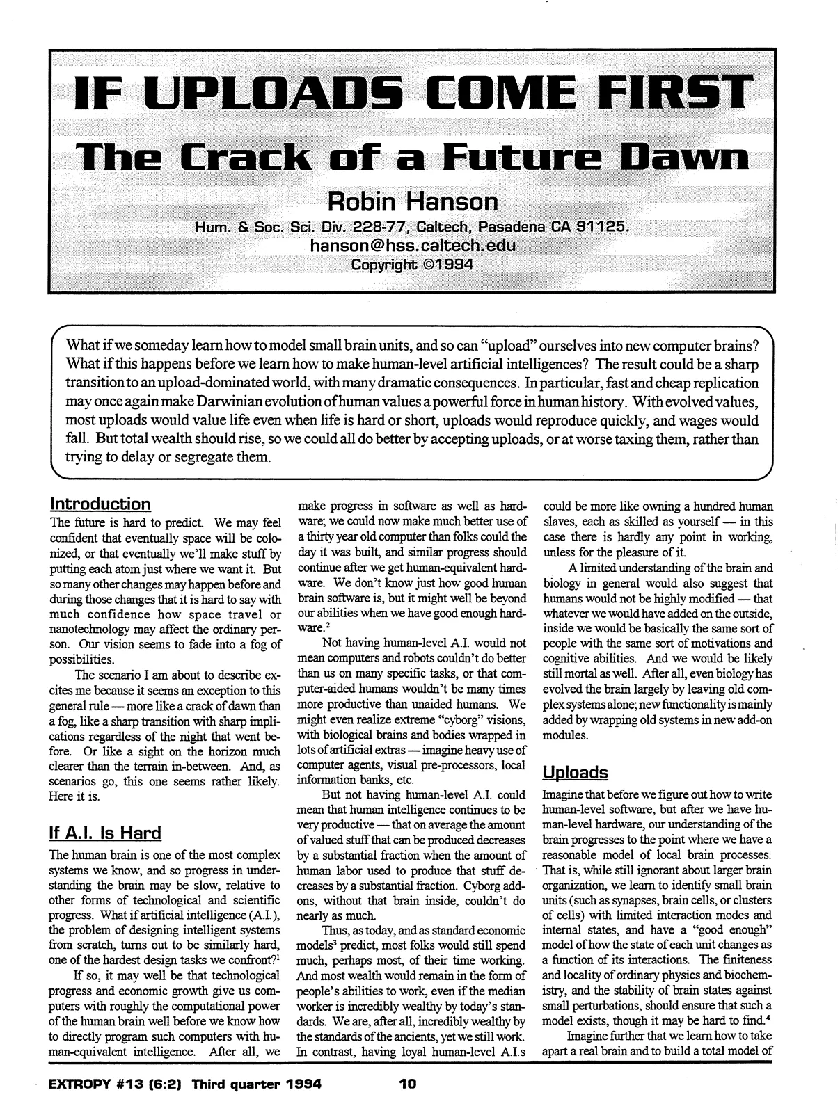 Extropy #13, page 8 (original scan)