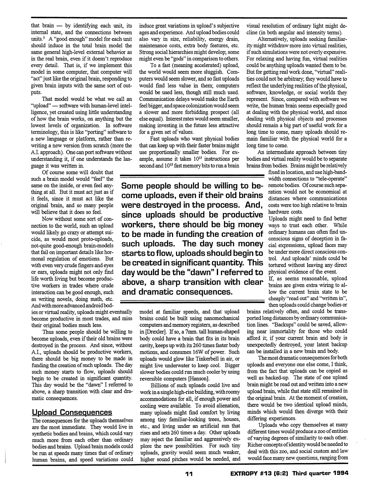 Extropy #13, page 9 (original scan)