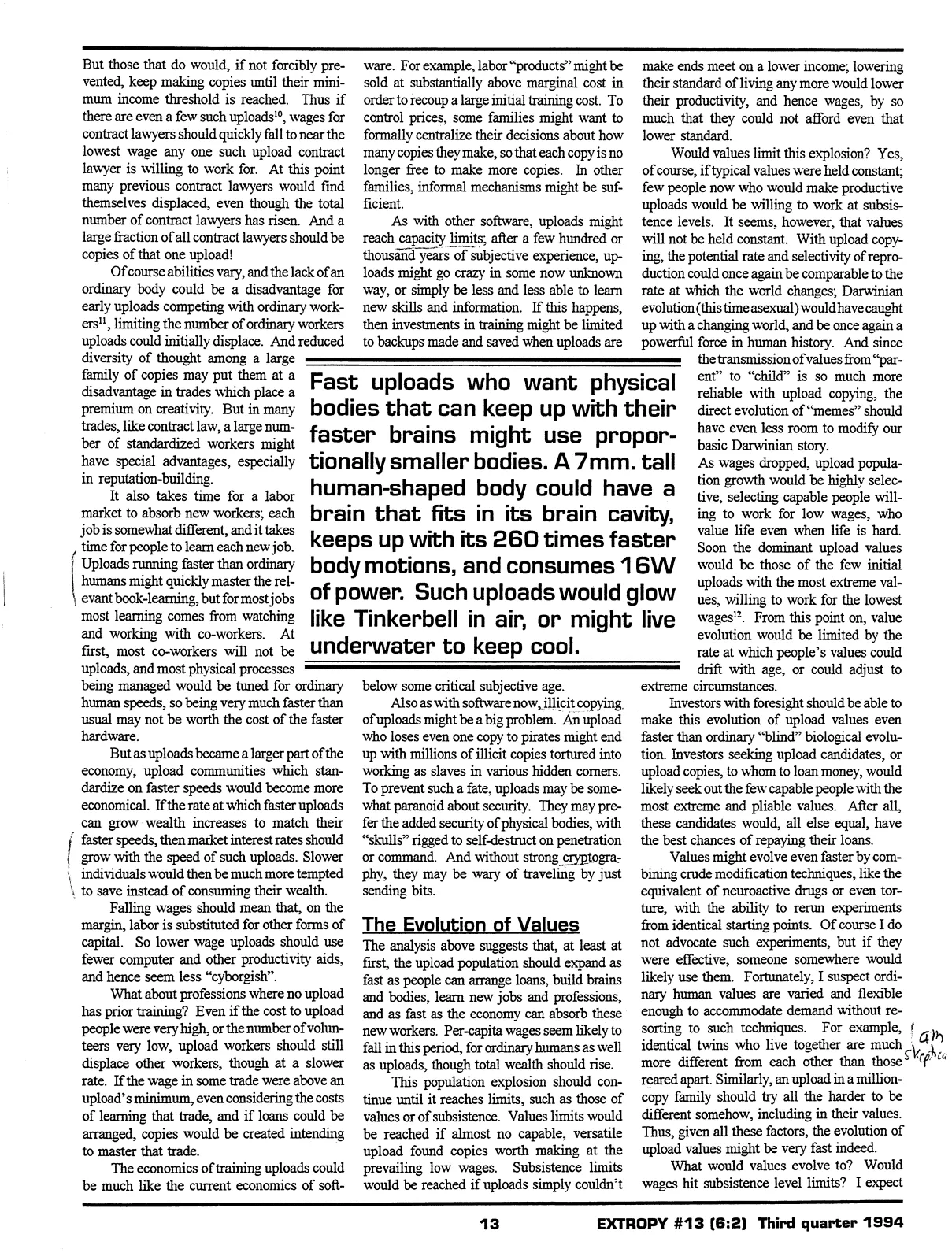 Extropy #13, page 11 (original scan)