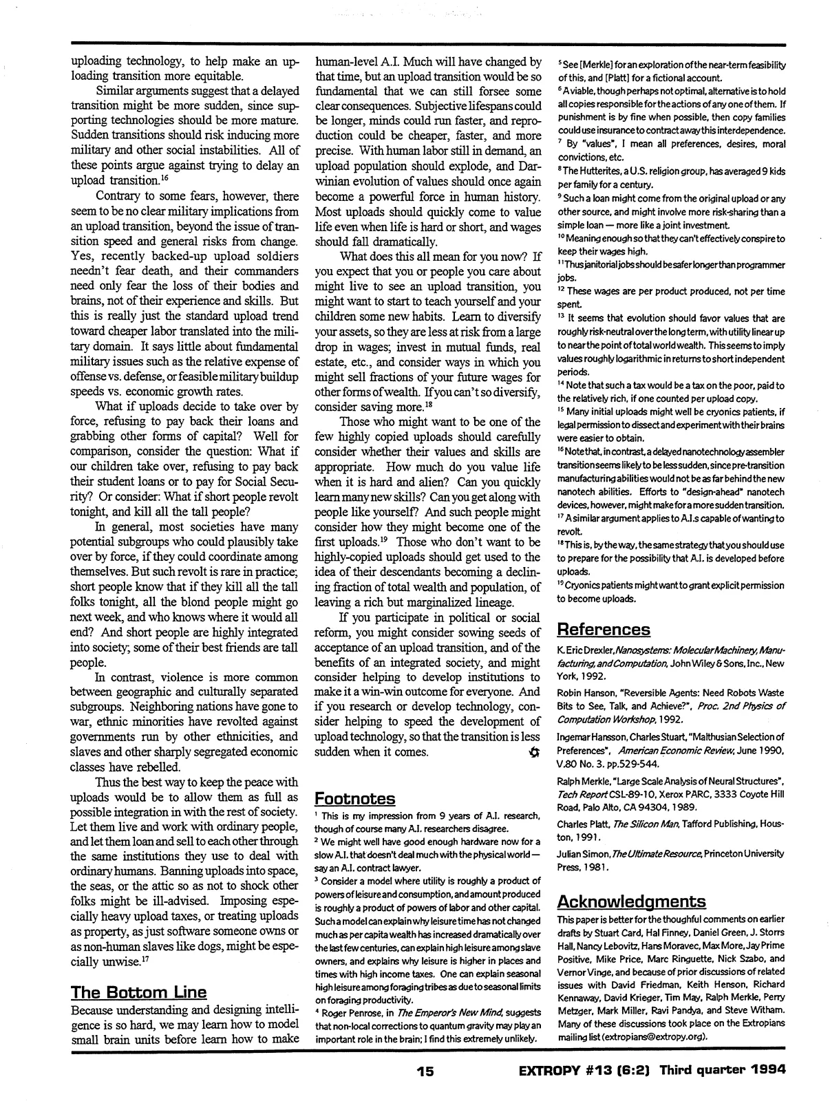 Extropy #13, page 13 (original scan)