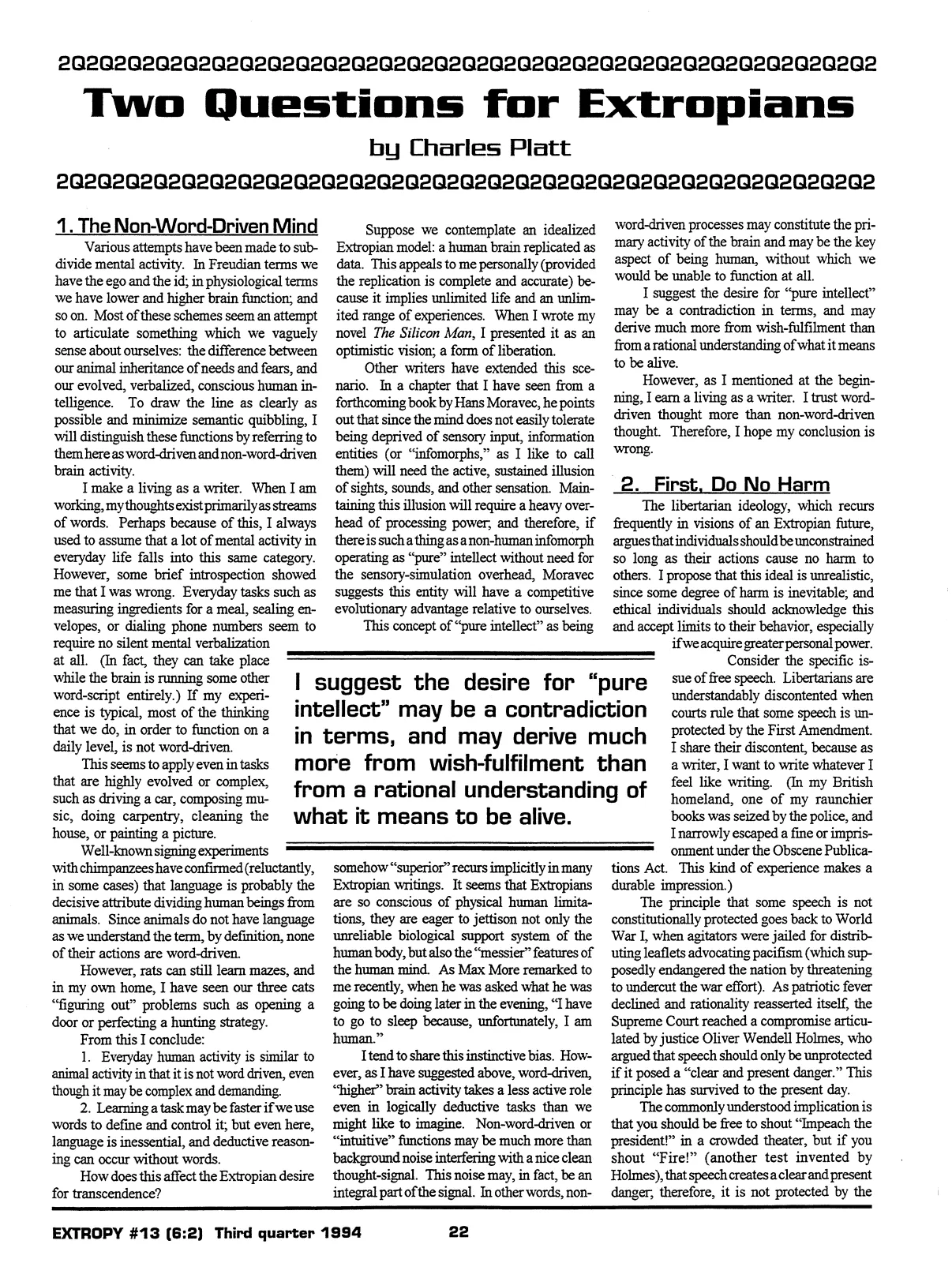 Extropy #13, page 20 (original scan)