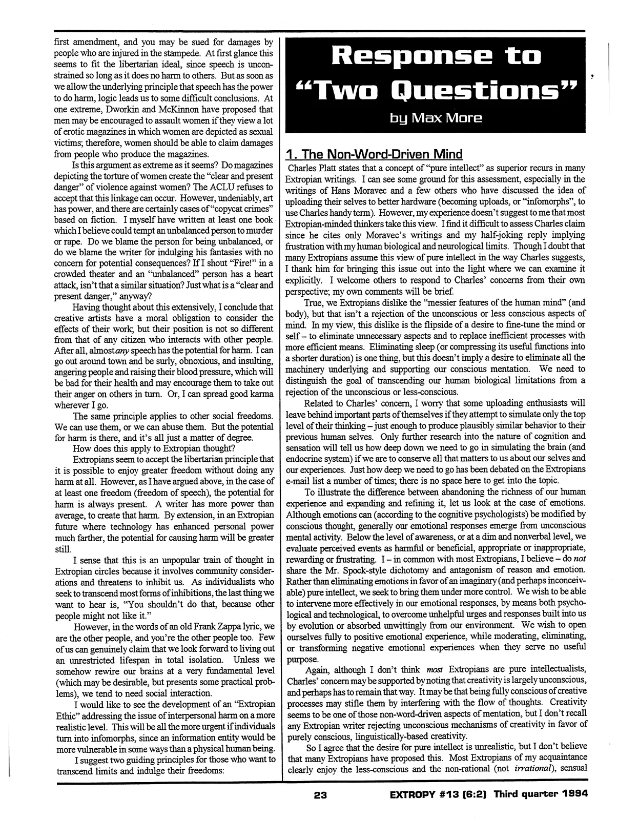 Extropy #13, page 21 (original scan)