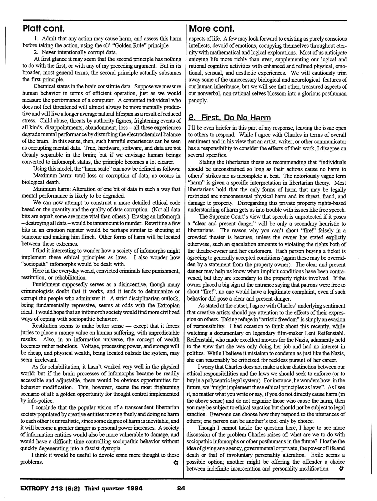 Extropy #13, page 22 (original scan)