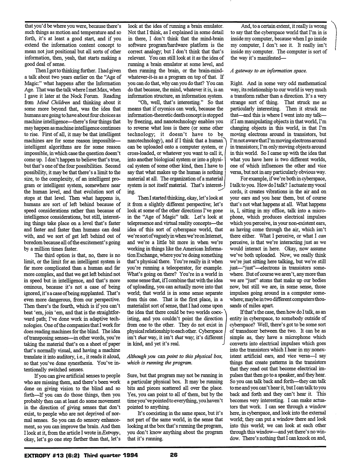 Extropy #13, page 24 (original scan)