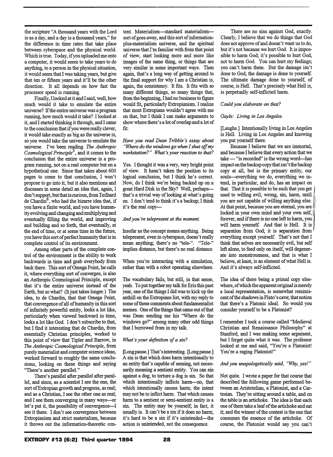 Extropy #13, page 26 (original scan)
