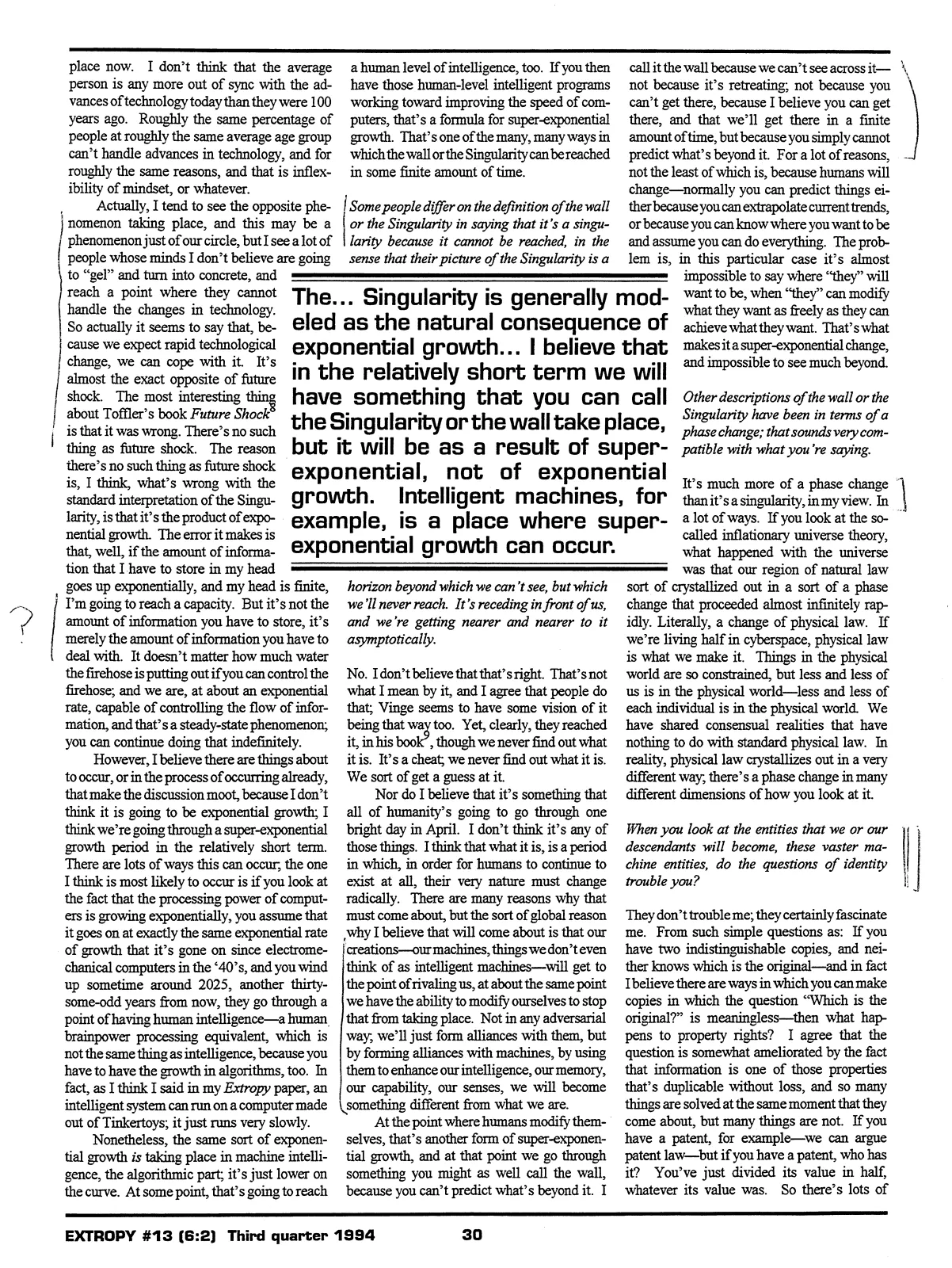 Extropy #13, page 28 (original scan)