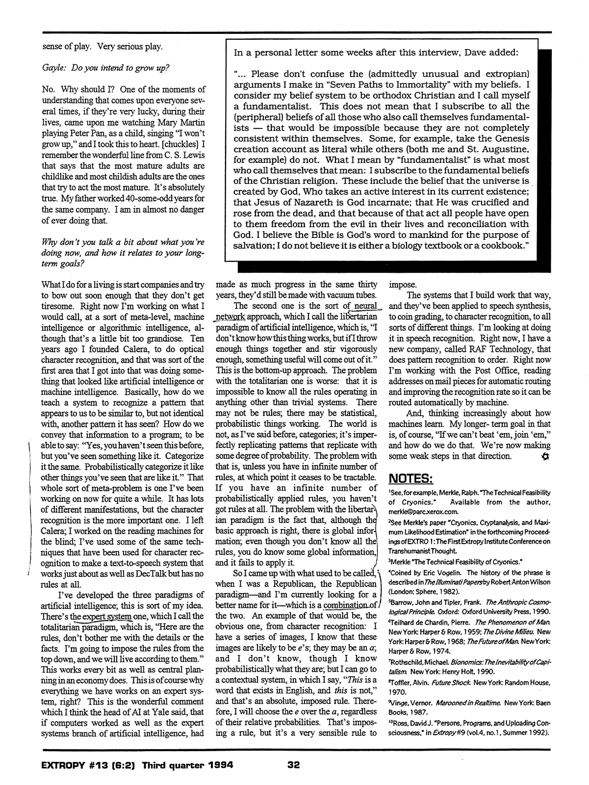 Extropy #13, page 30 (original scan)