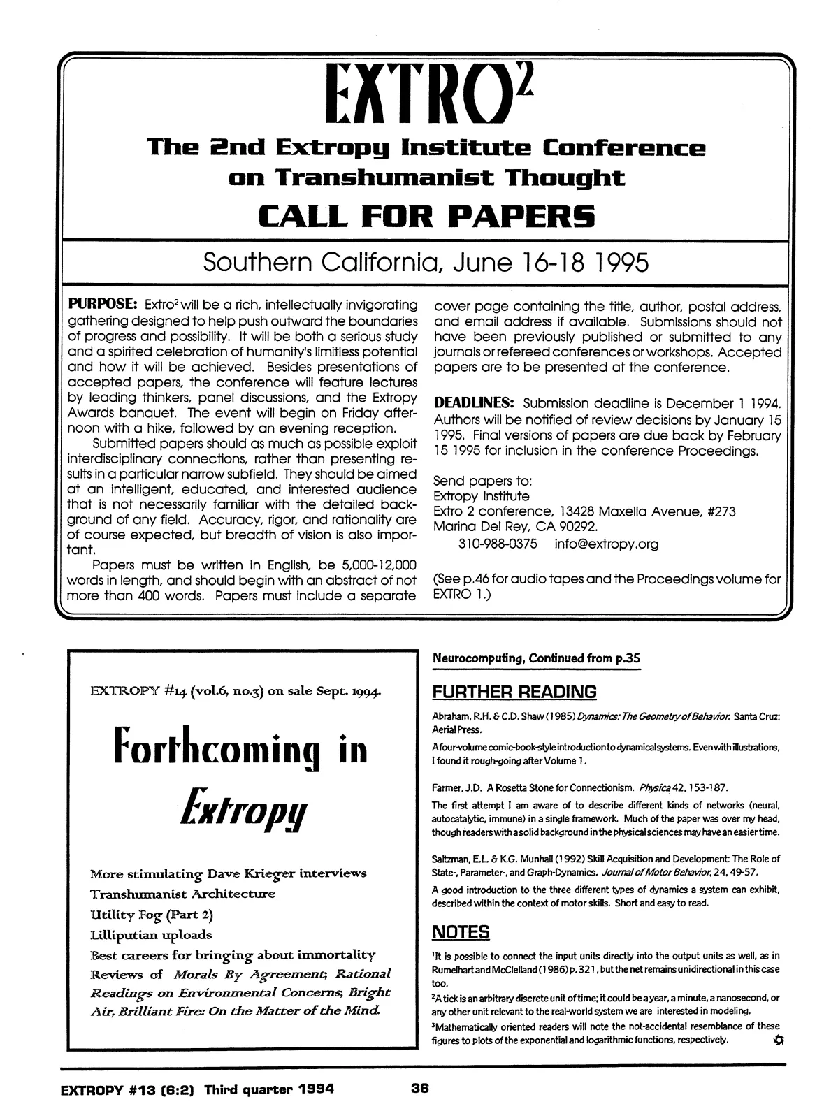 Extropy #13, page 34 (original scan)