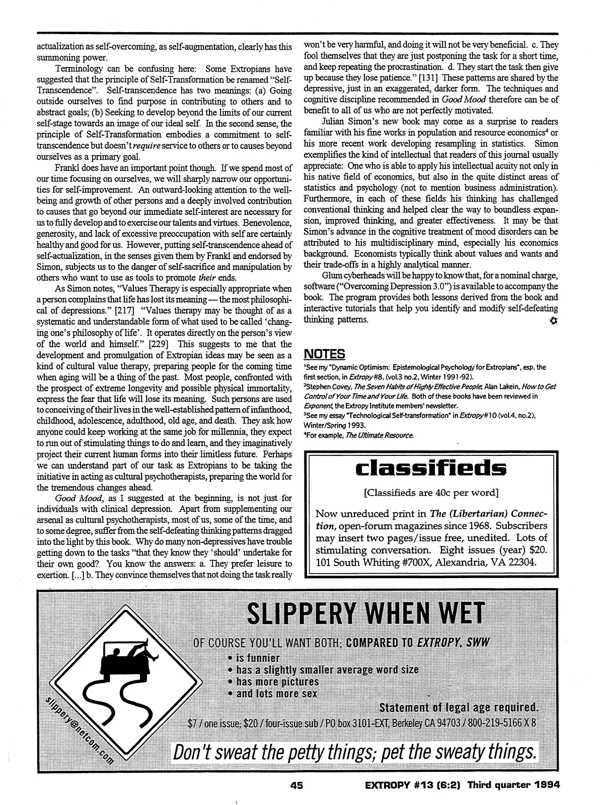 Extropy #13, page 43 (original scan)