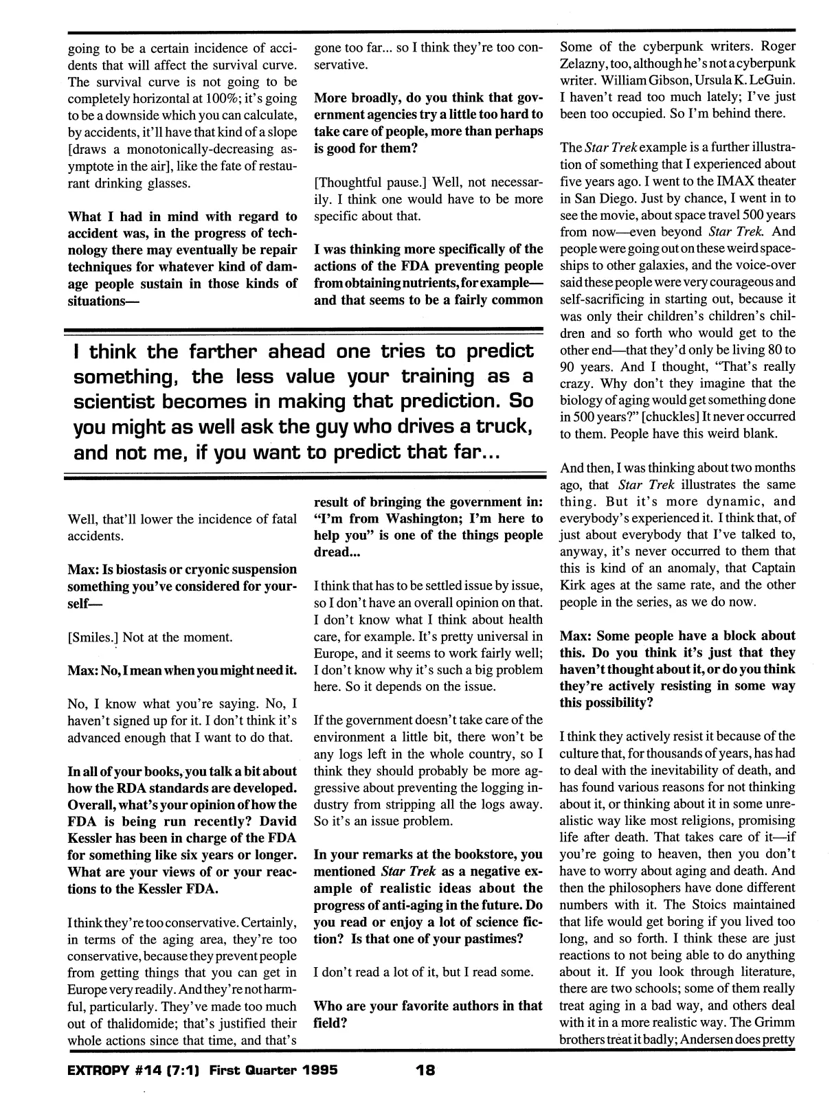 Extropy #14, page 16 (original scan)