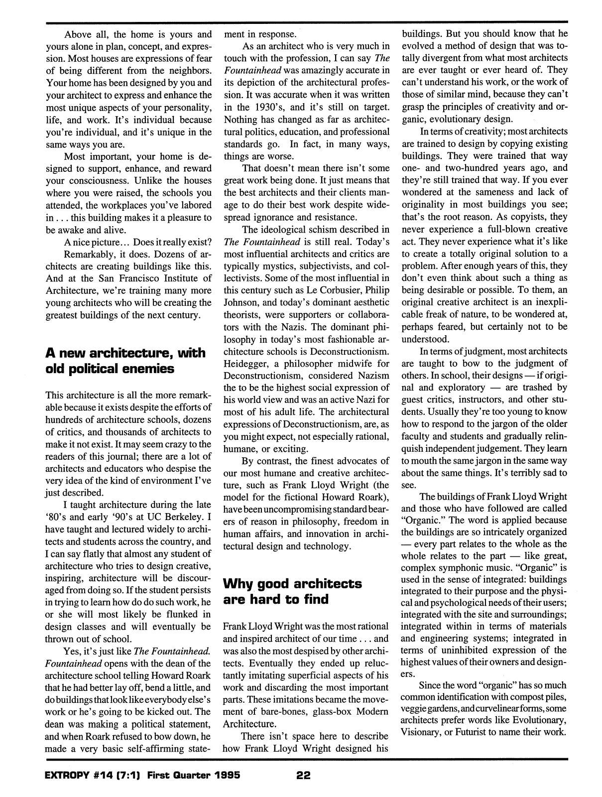 Extropy #14, page 20 (original scan)