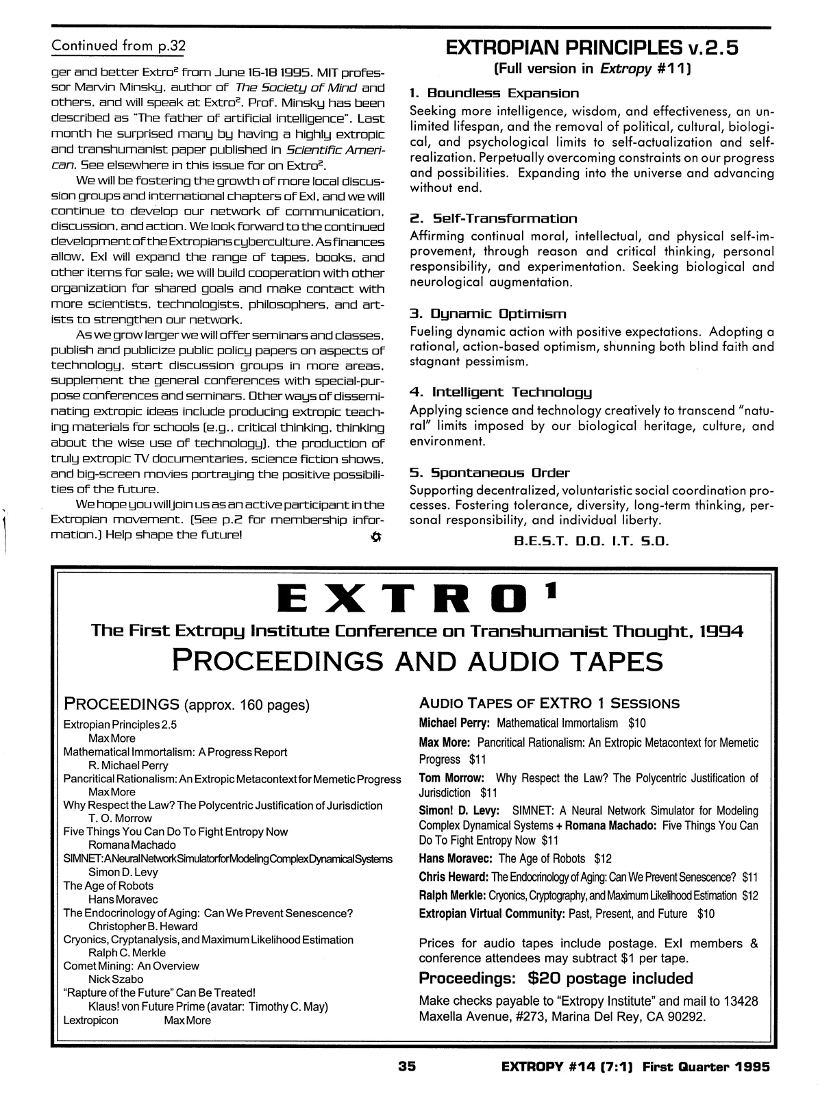 Extropy #14, page 33 (original scan)