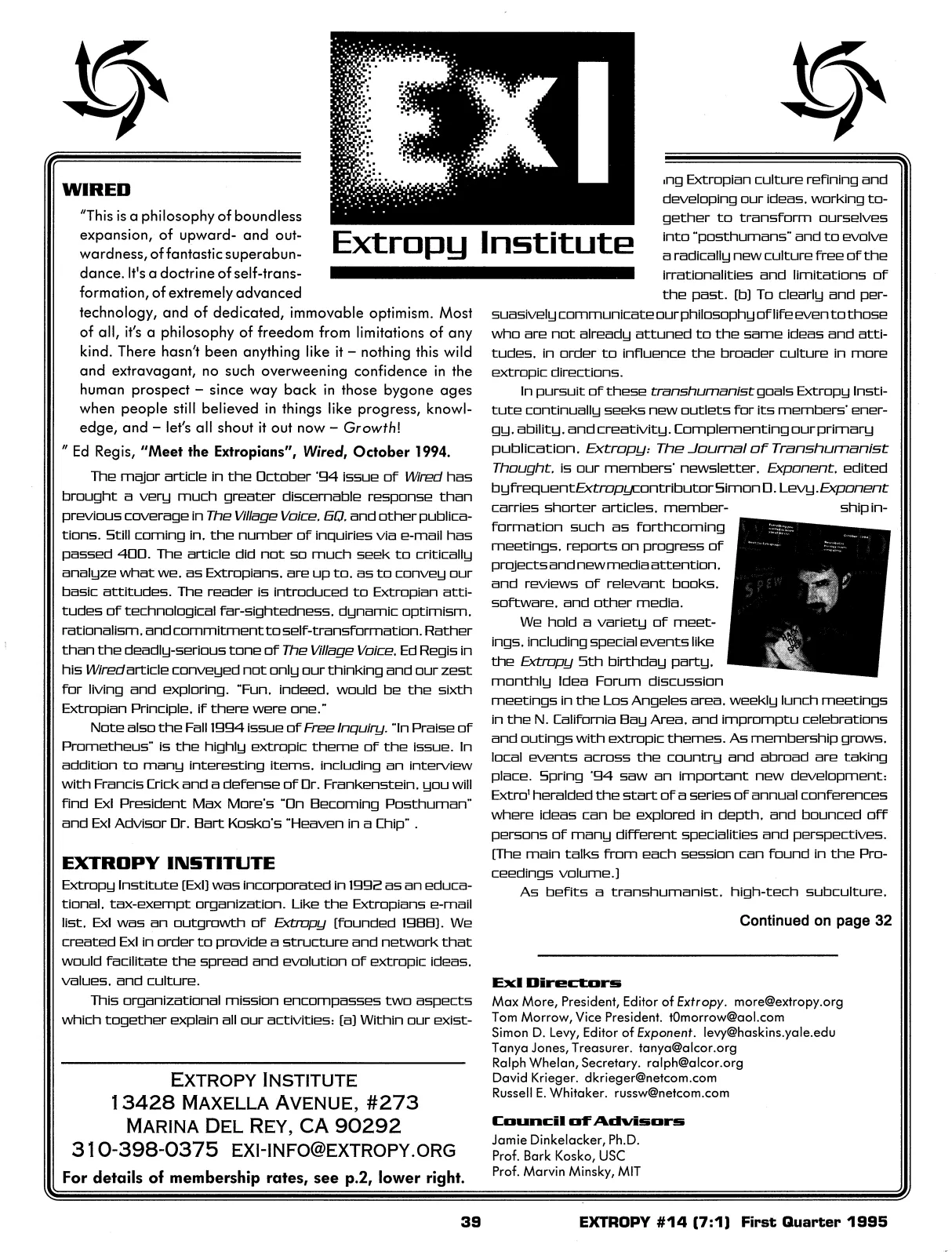 Extropy #14, page 37 (original scan)