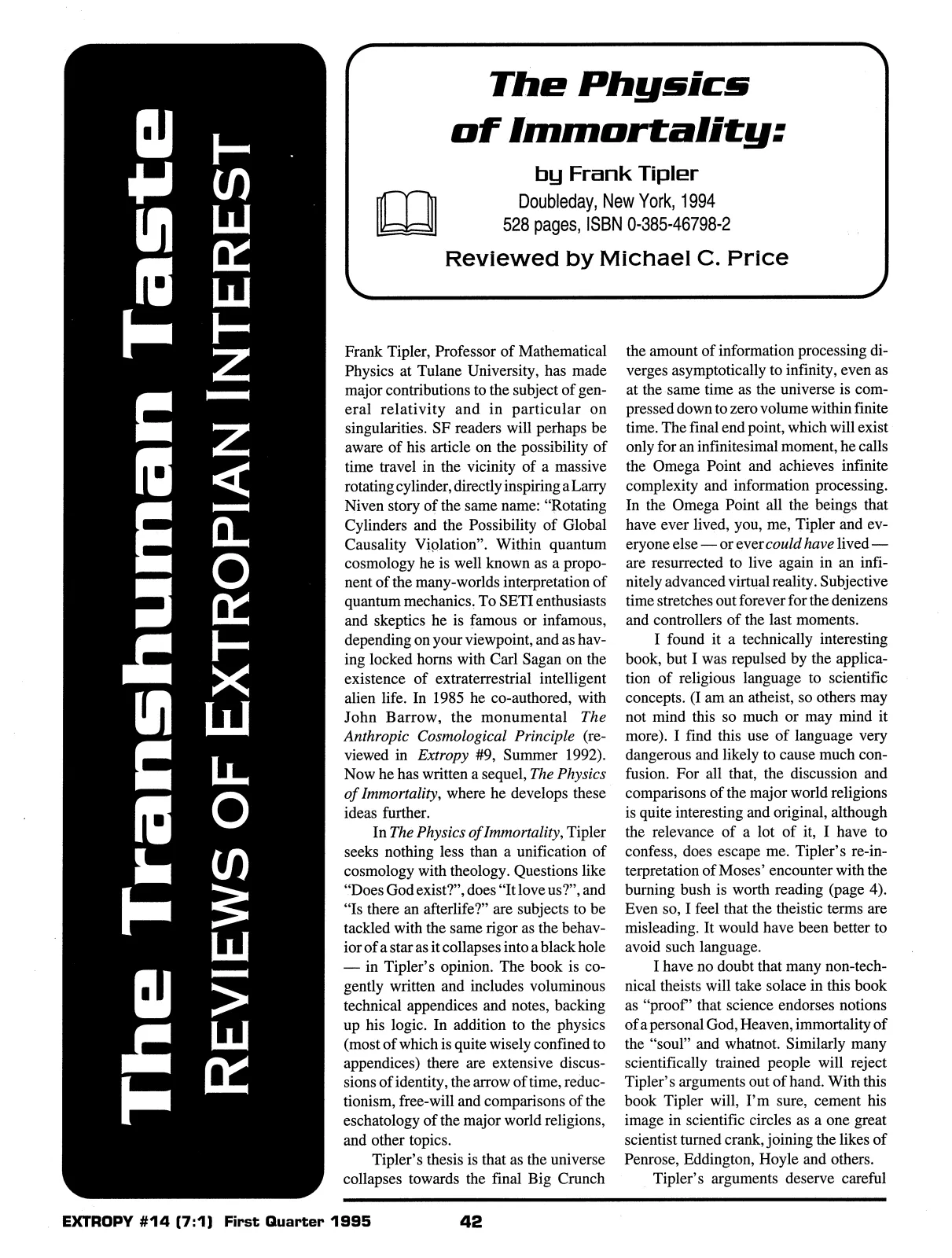 Extropy #14, page 40 (original scan)