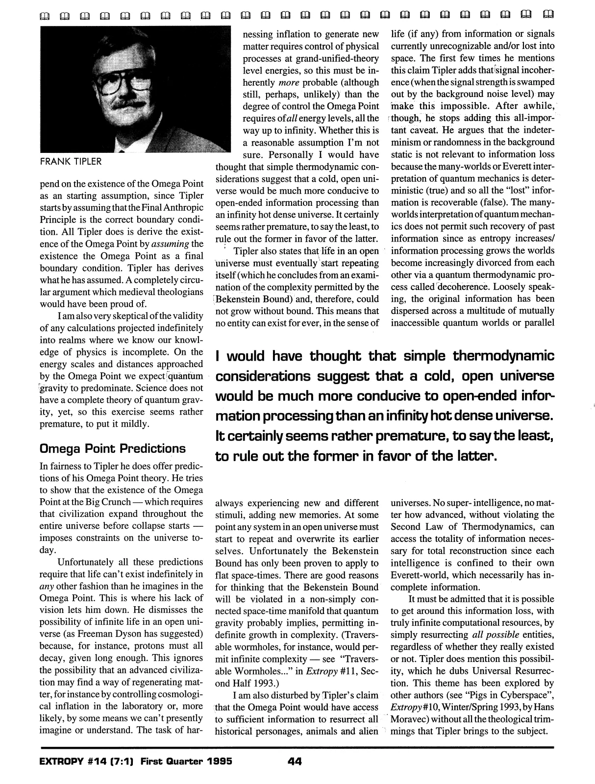 Extropy #14, page 42 (original scan)