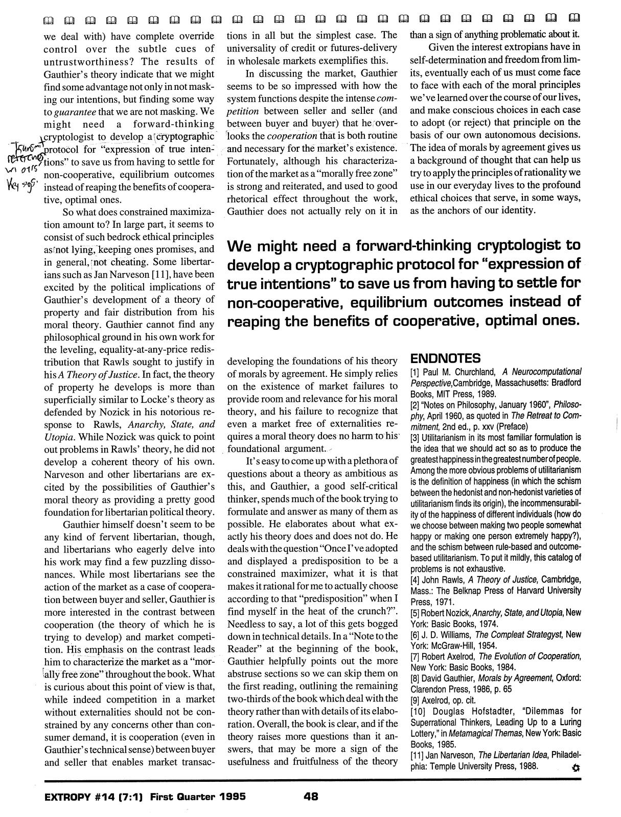 Extropy #14, page 46 (original scan)