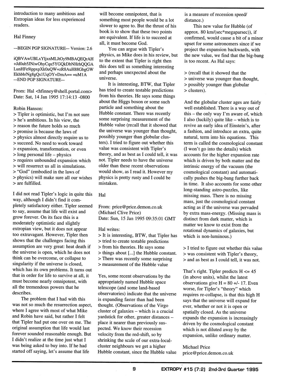 Extropy #15, page 7 (original scan)