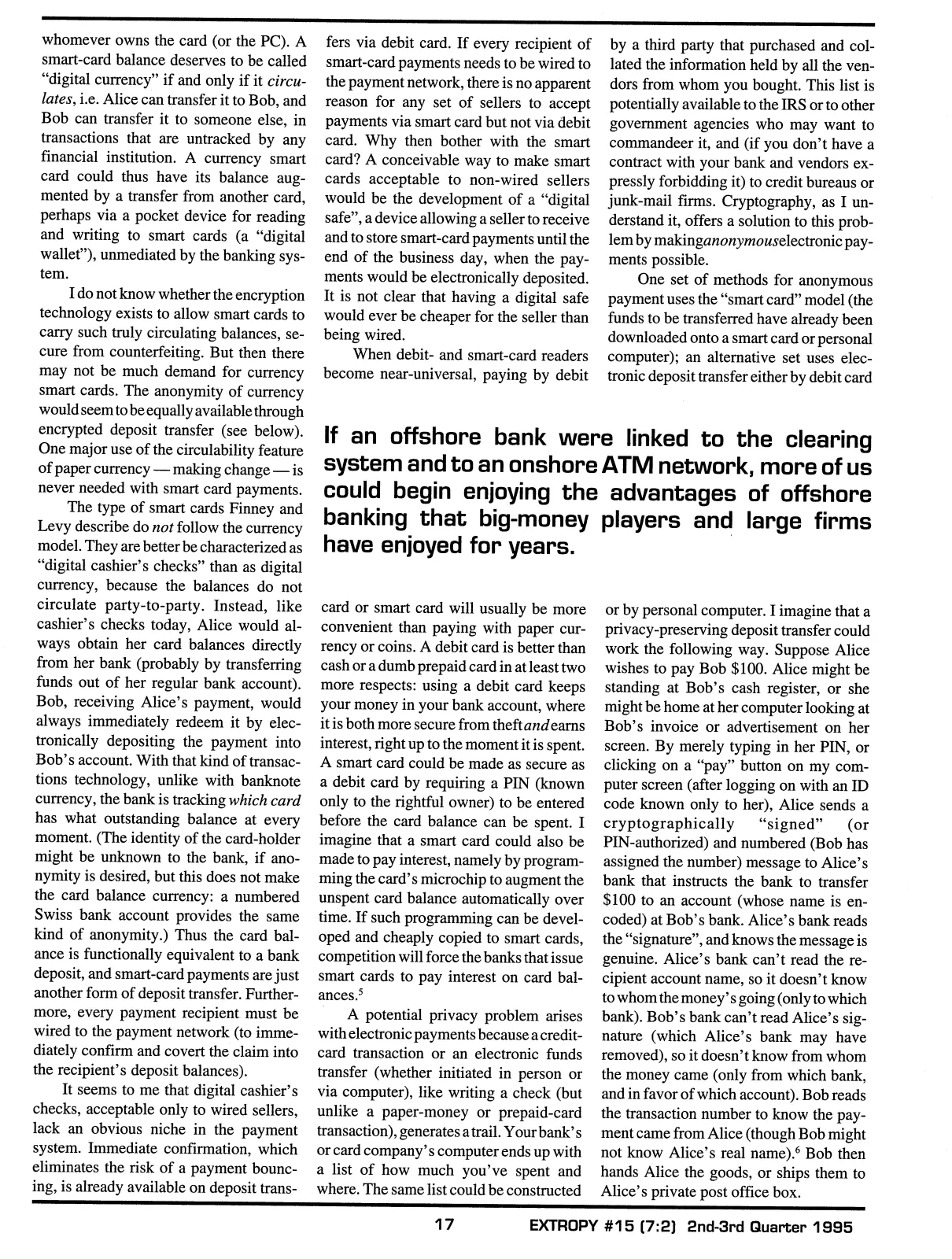 Extropy #15, page 15 (original scan)
