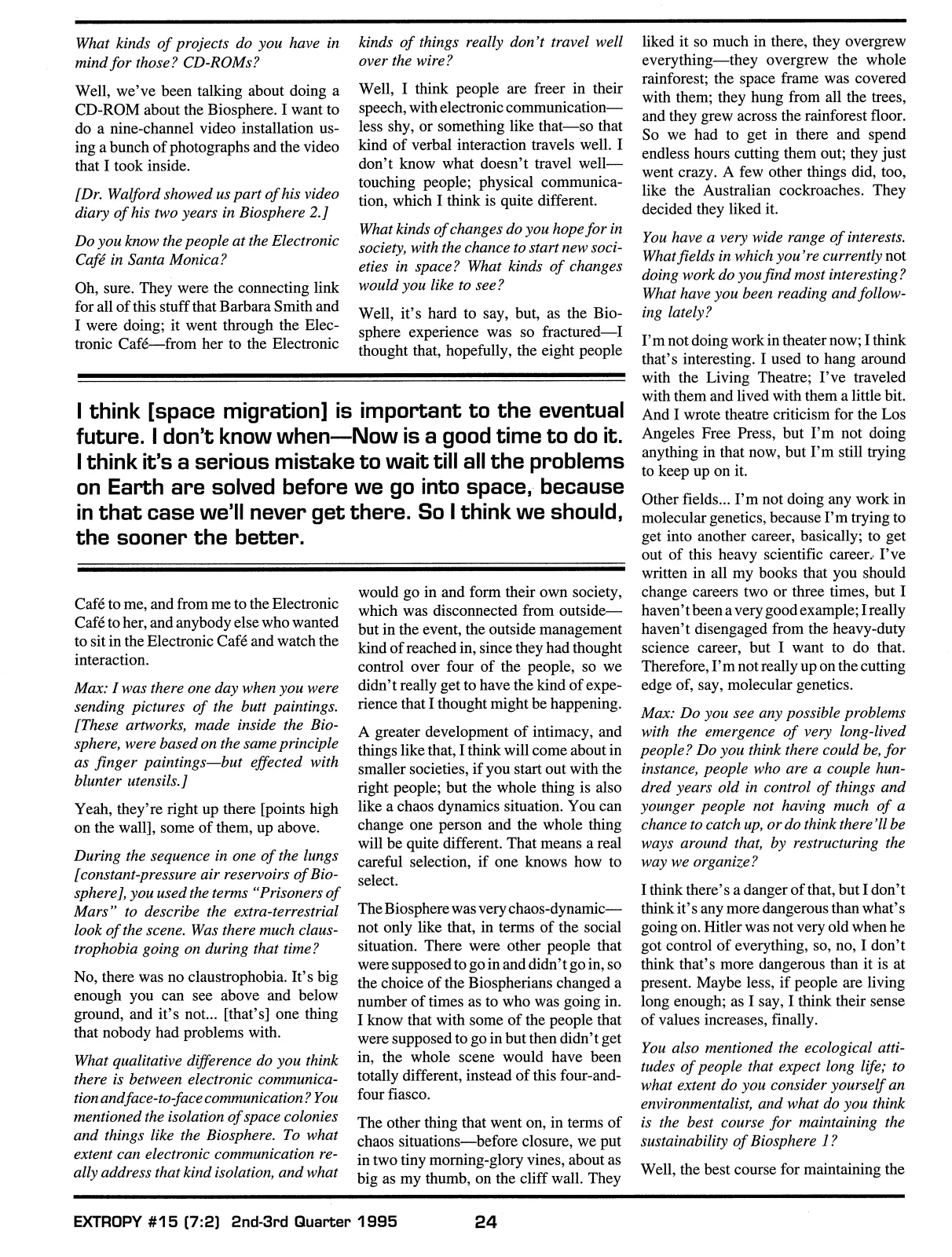 Extropy #15, page 22 (original scan)
