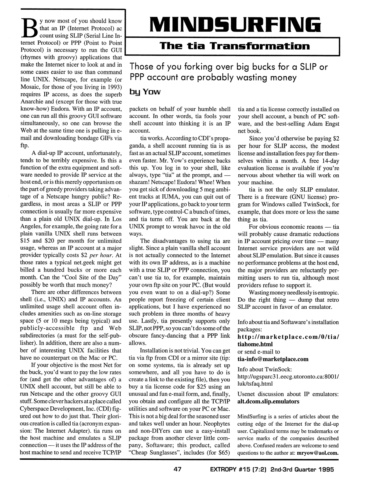 Extropy #15, page 45 (original scan)