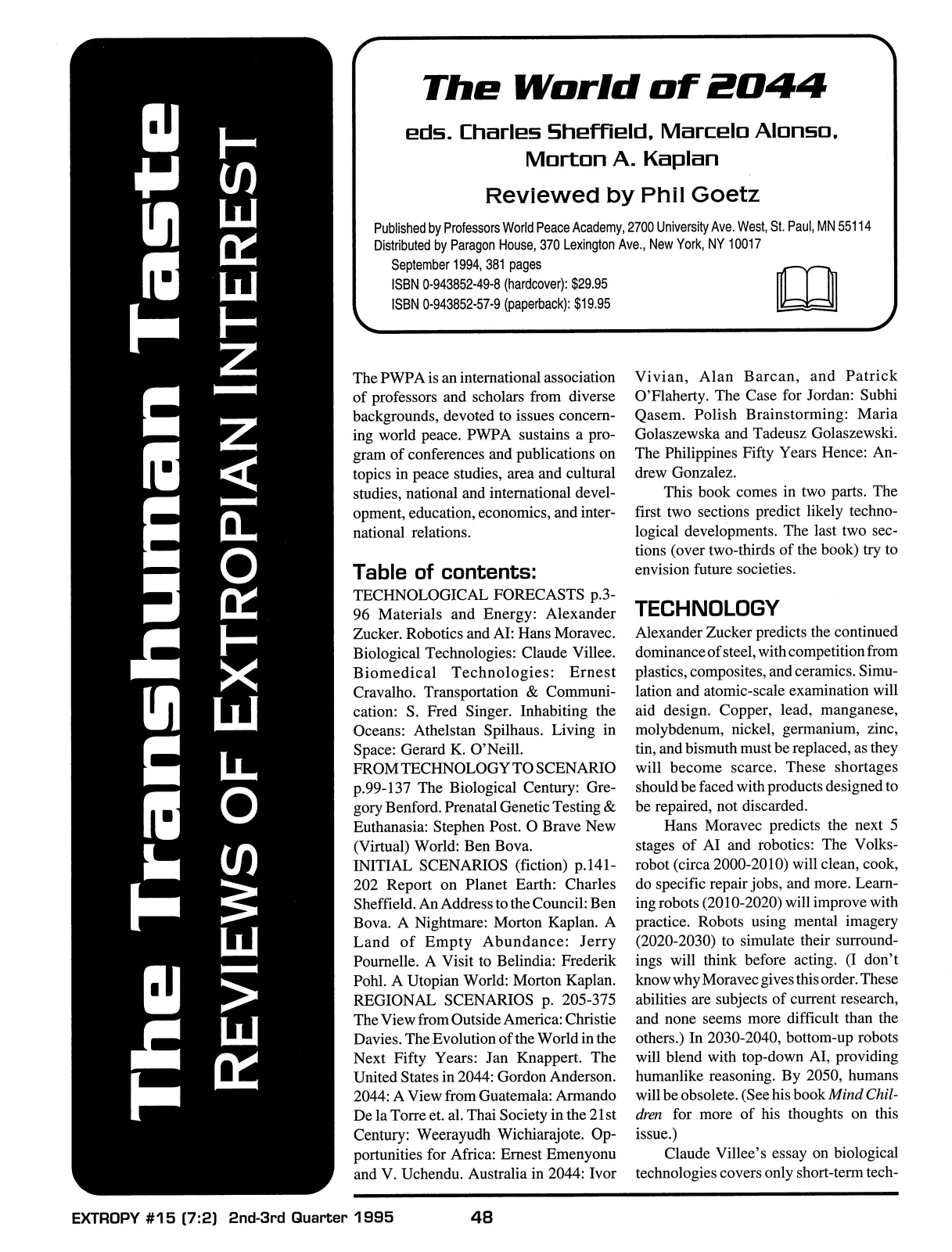 Extropy #15, page 46 (original scan)