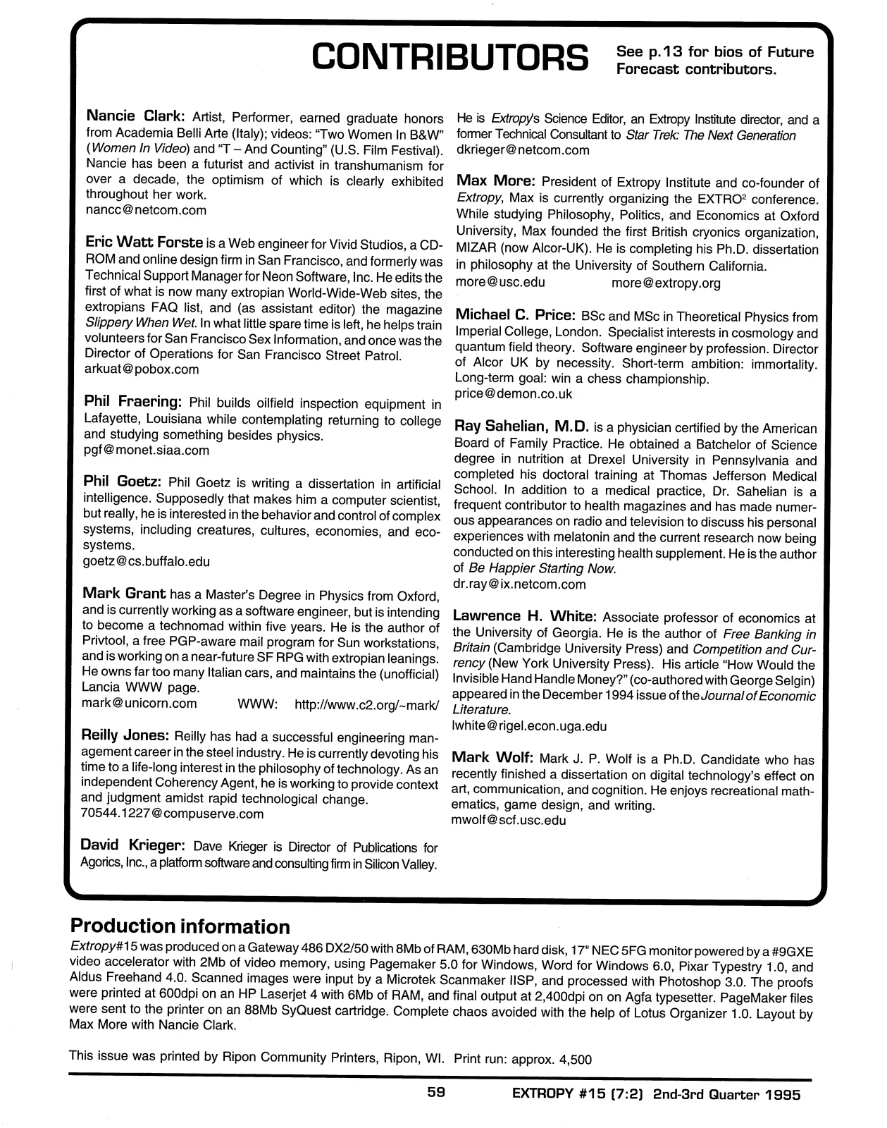 Extropy #15, page 57 (original scan)