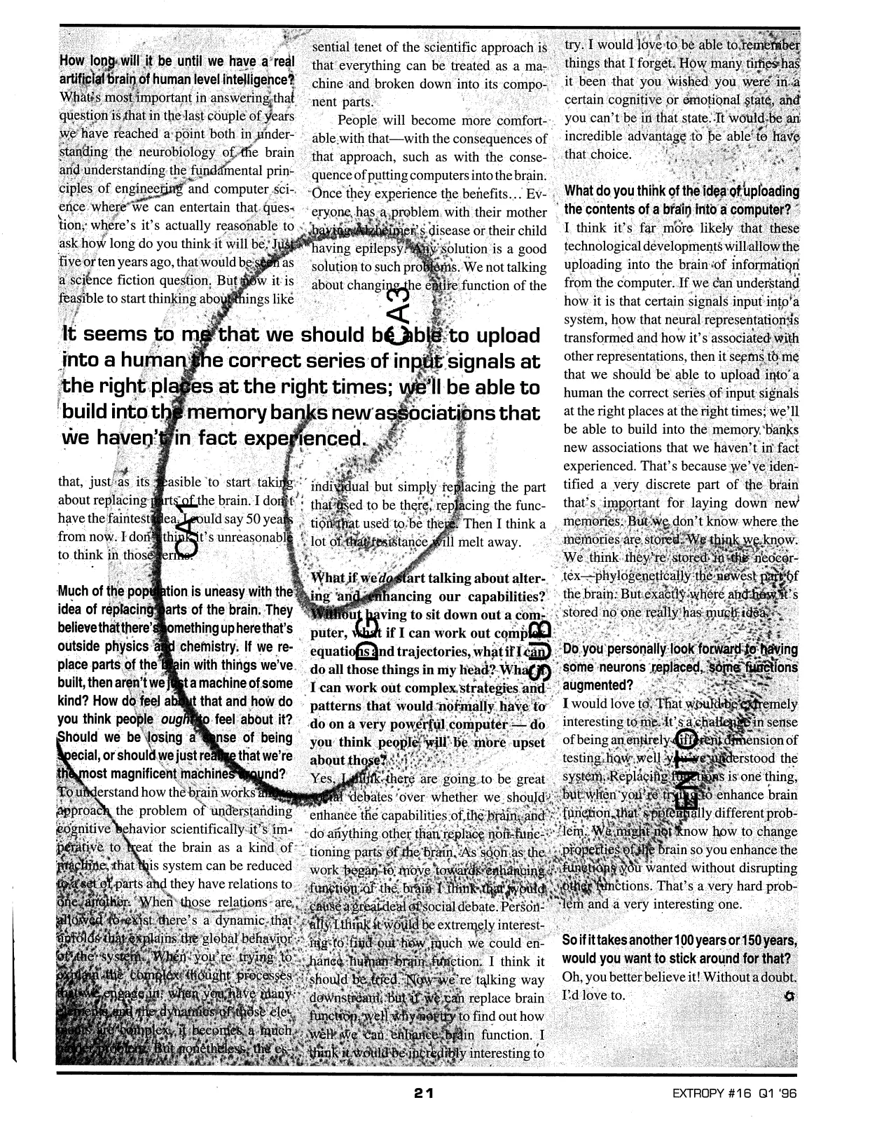 Extropy #16, page 19 (original scan)