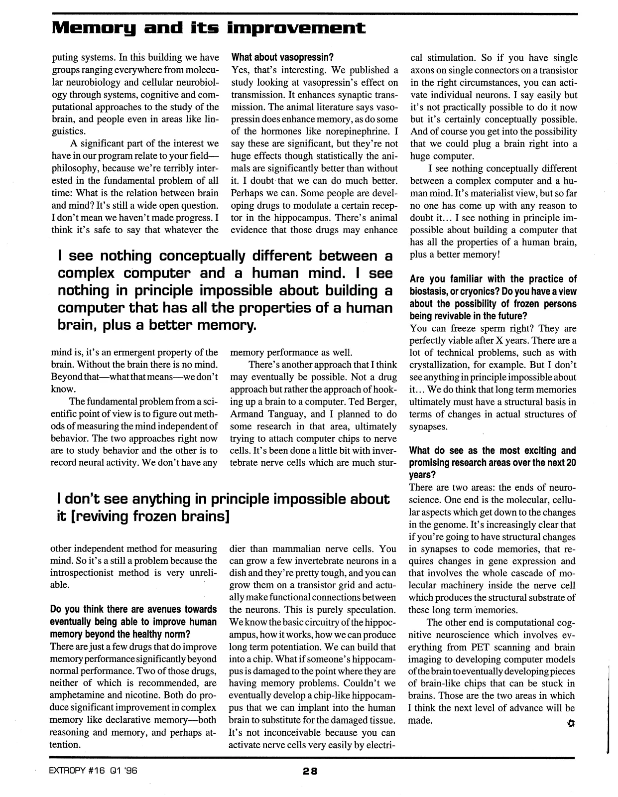 Extropy #16, page 26 (original scan)