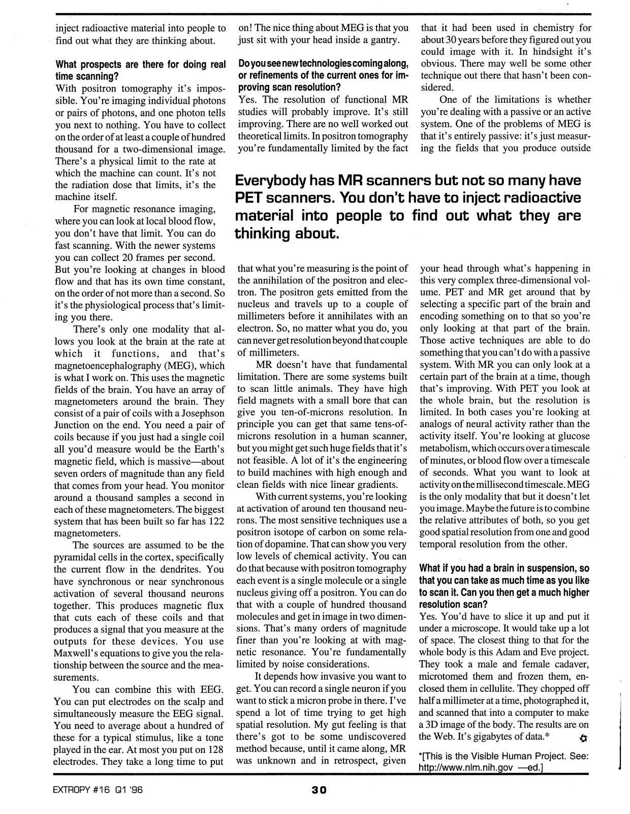 Extropy #16, page 28 (original scan)