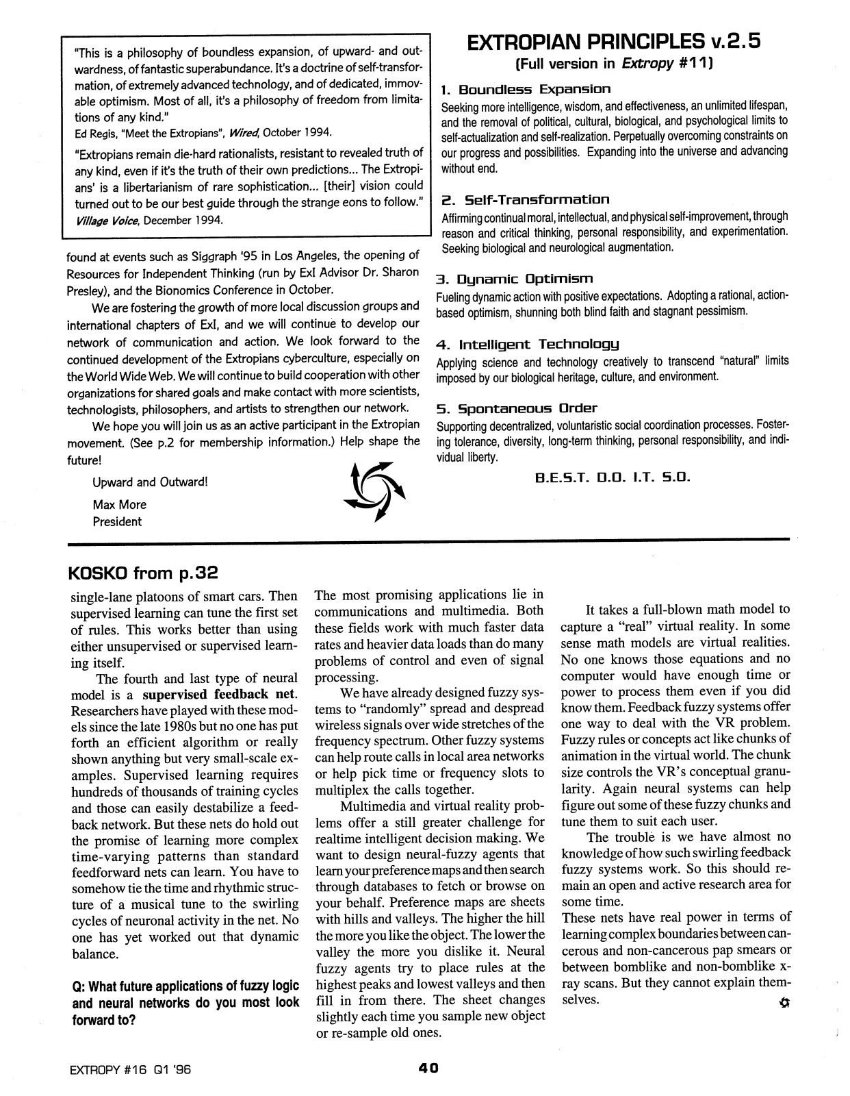 Extropy #16, page 38 (original scan)