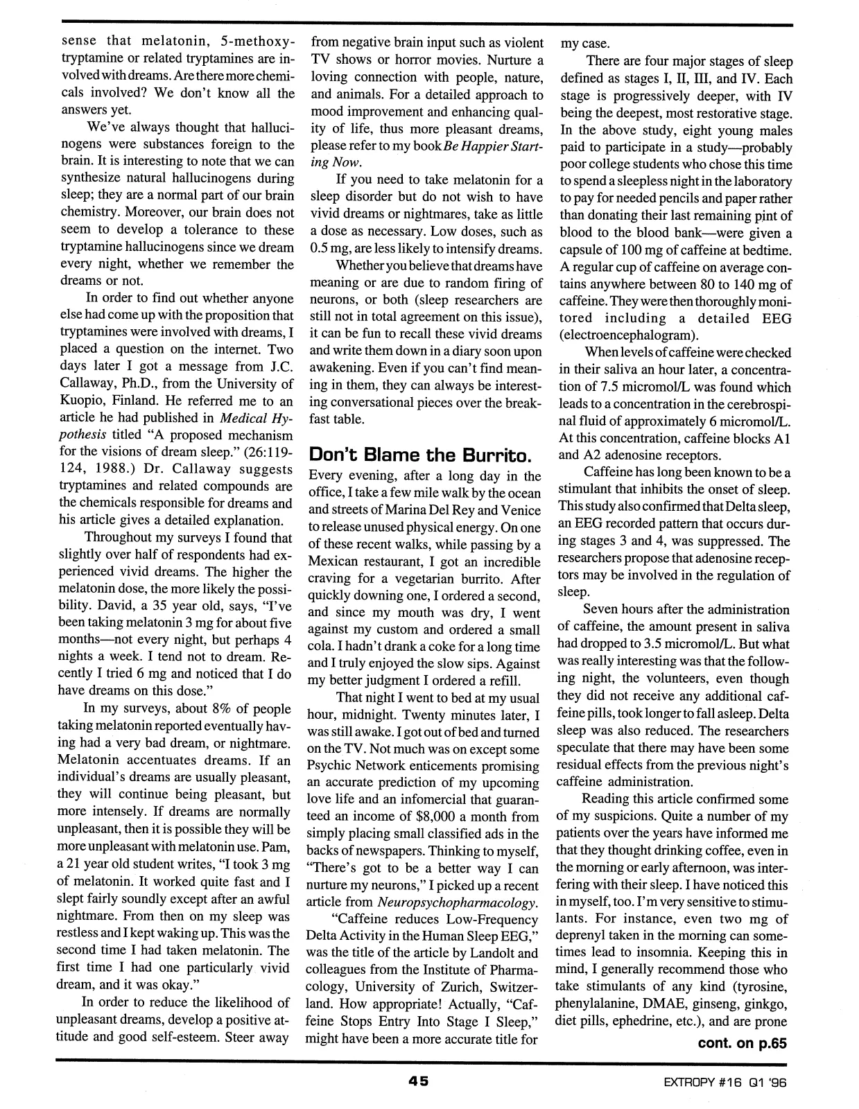 Extropy #16, page 43 (original scan)