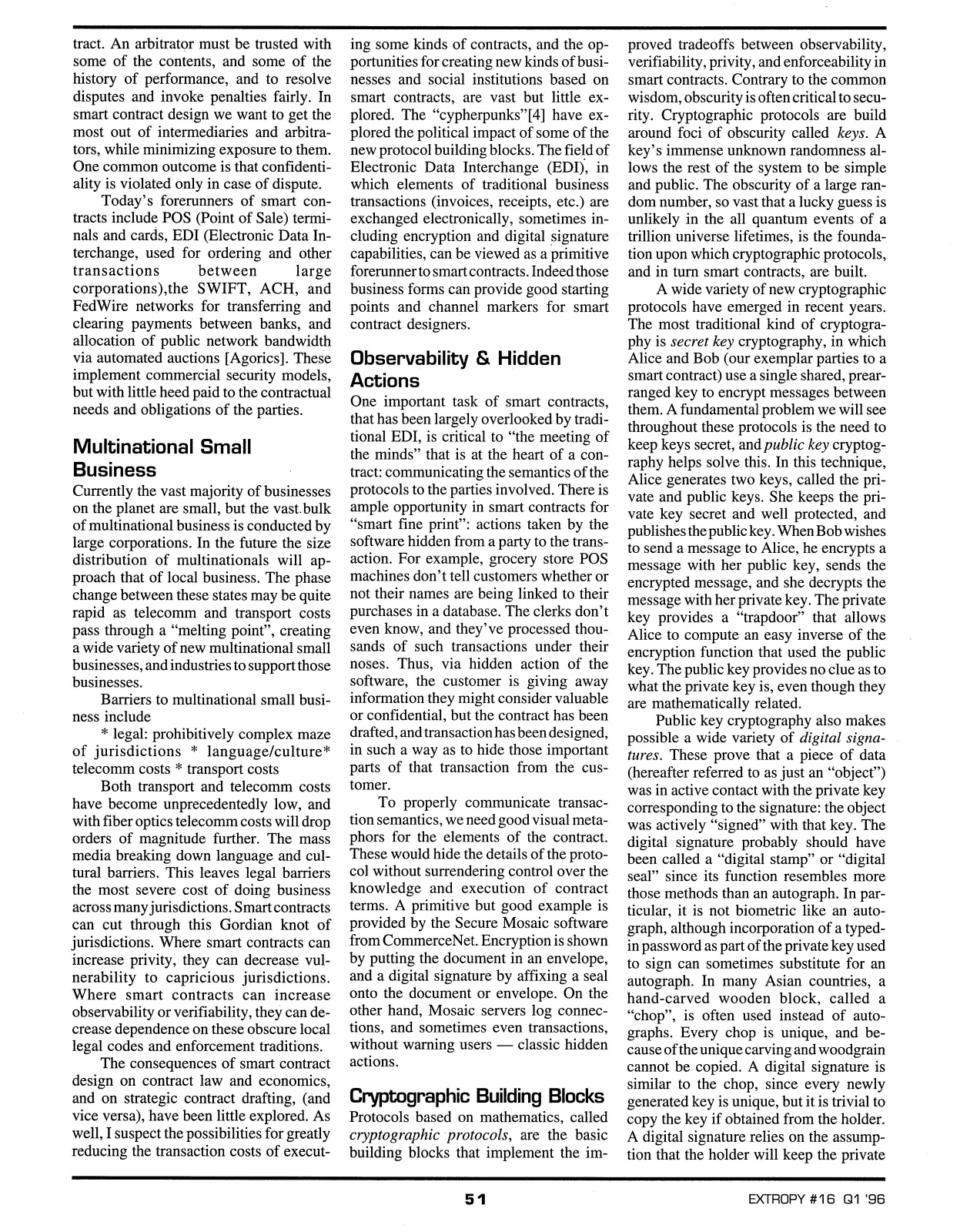 Extropy #16, page 49 (original scan)