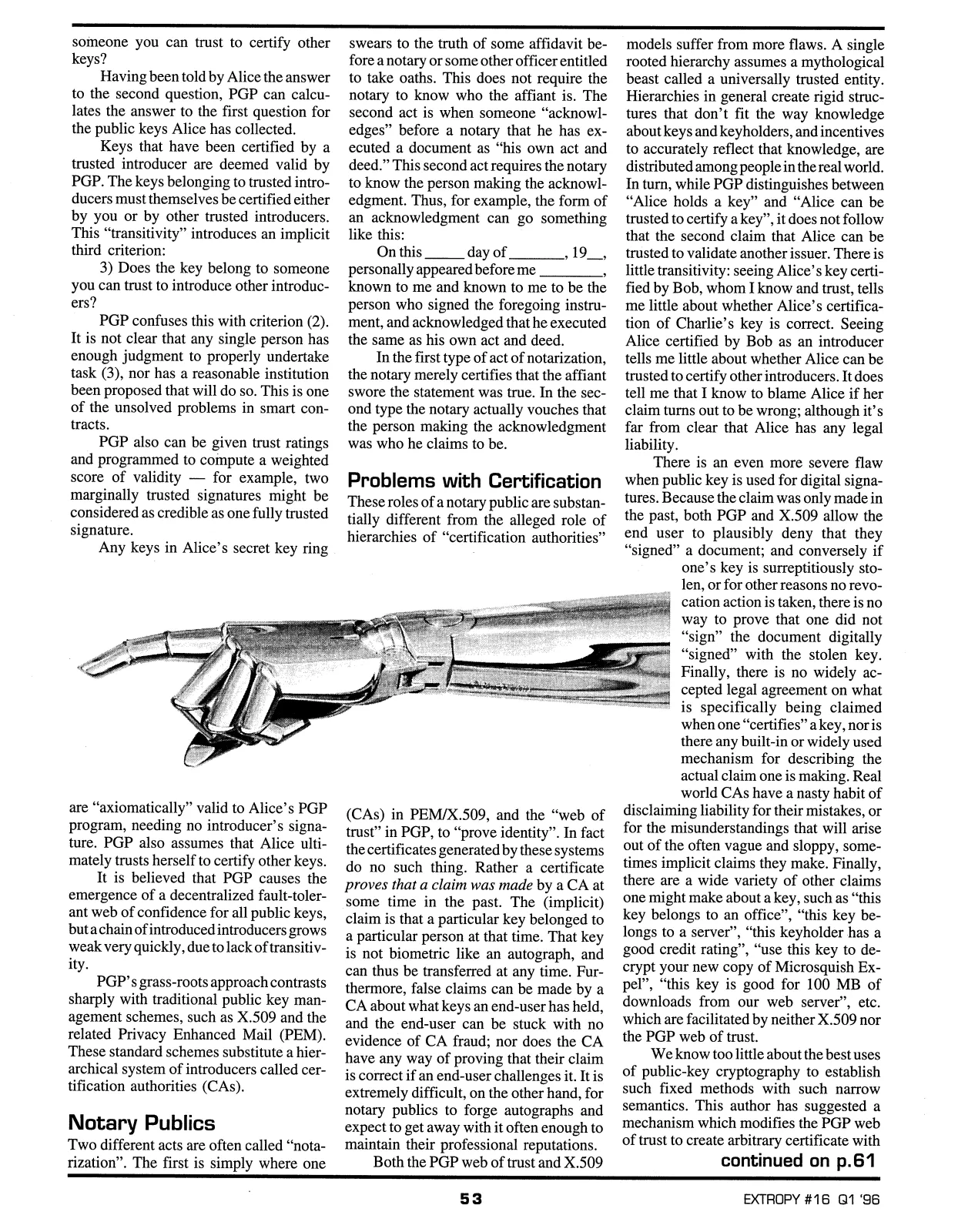 Extropy #16, page 51 (original scan)