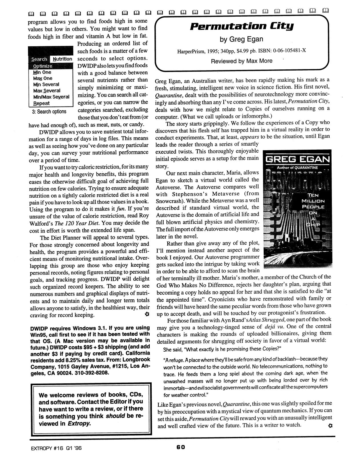Extropy #16, page 58 (original scan)