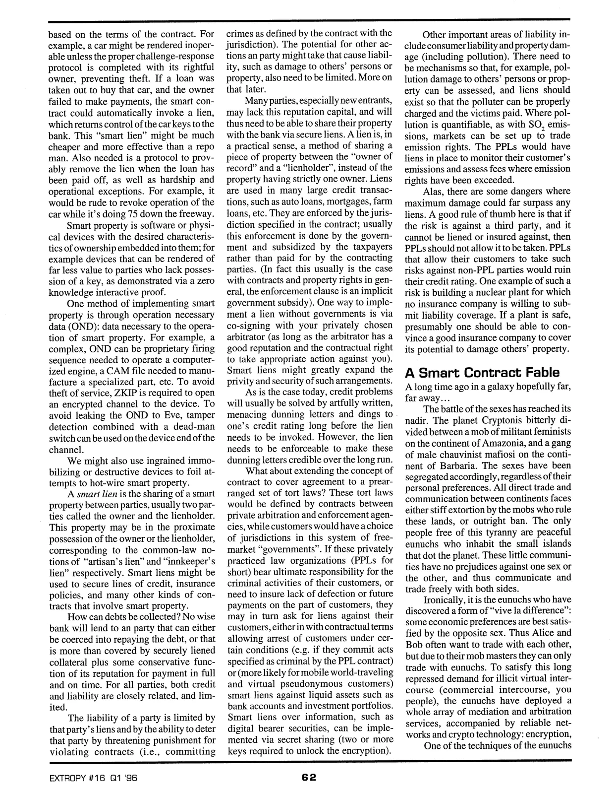Extropy #16, page 60 (original scan)