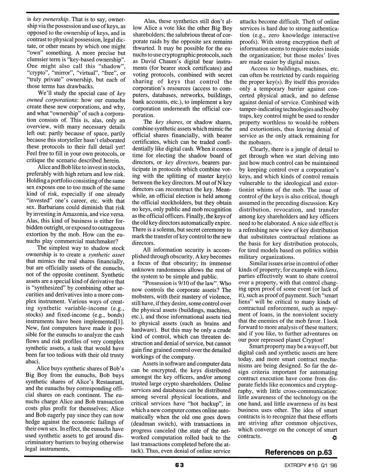 Extropy #16, page 61 (original scan)