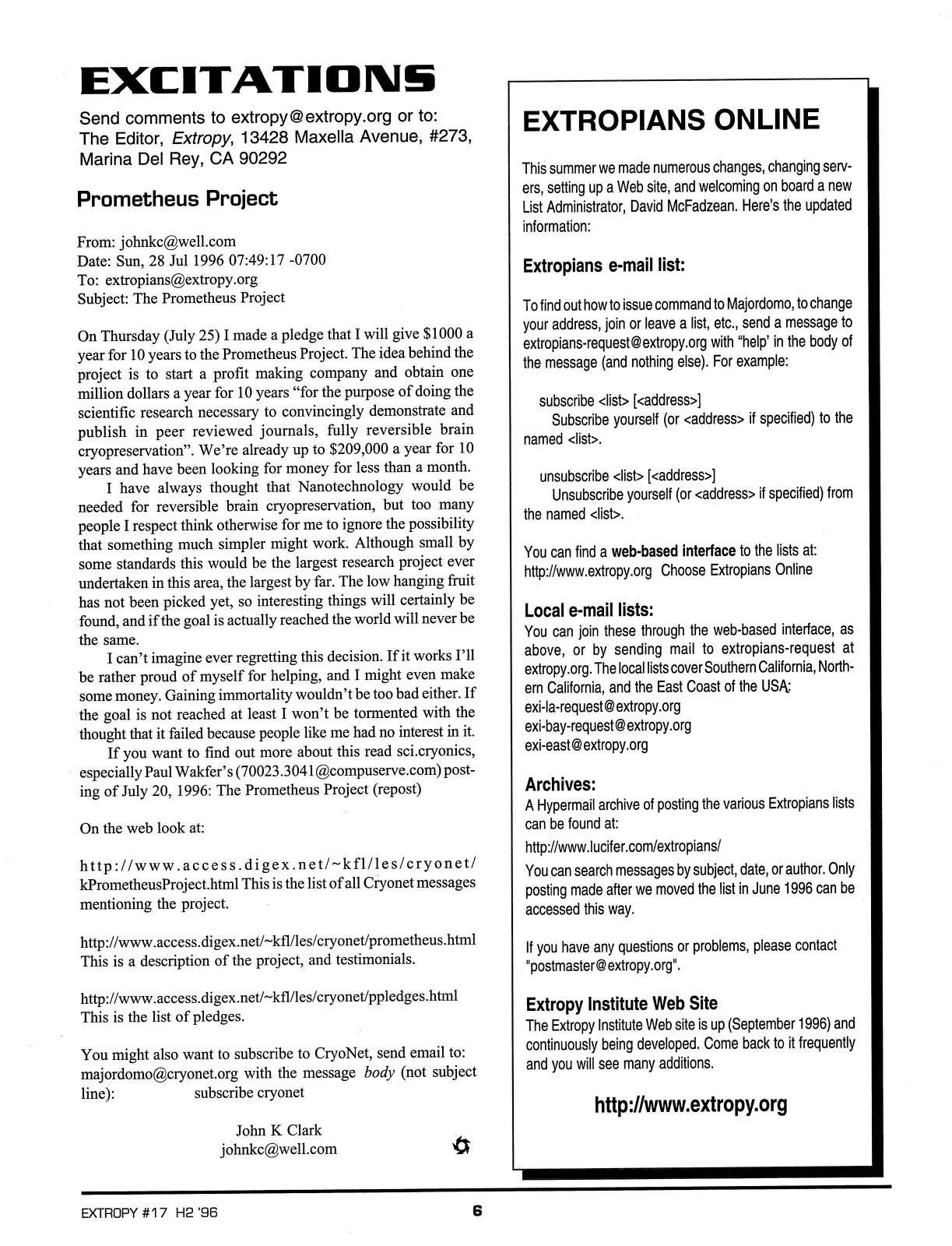 Extropy #17, page 4 (original scan)