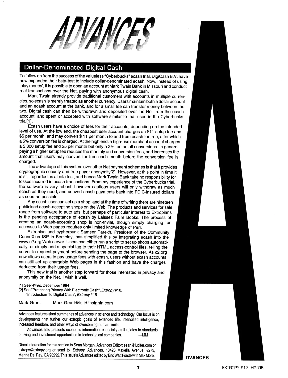 Extropy #17, page 5 (original scan)