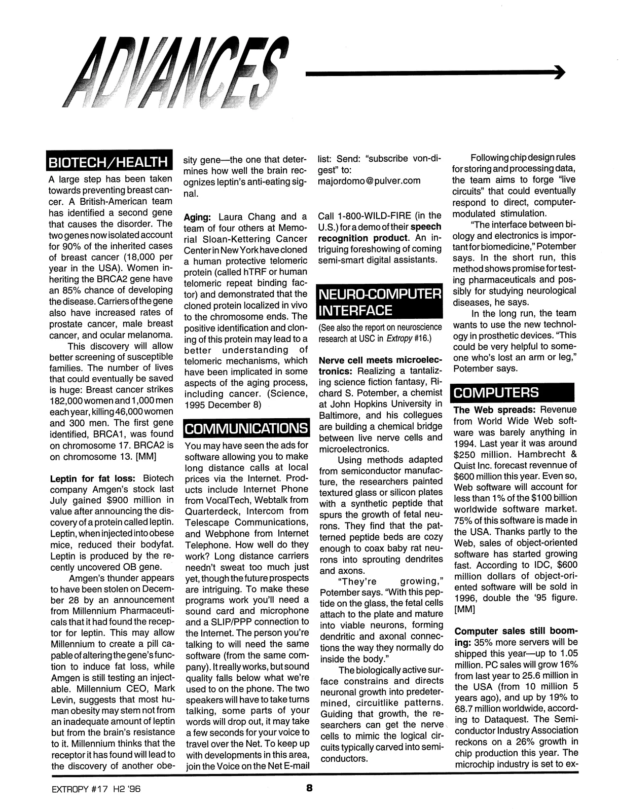 Extropy #17, page 6 (original scan)