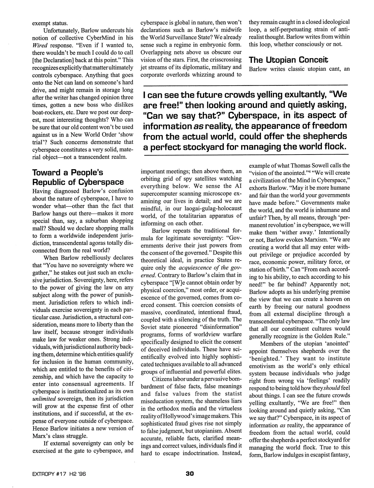 Extropy #17, page 28 (original scan)