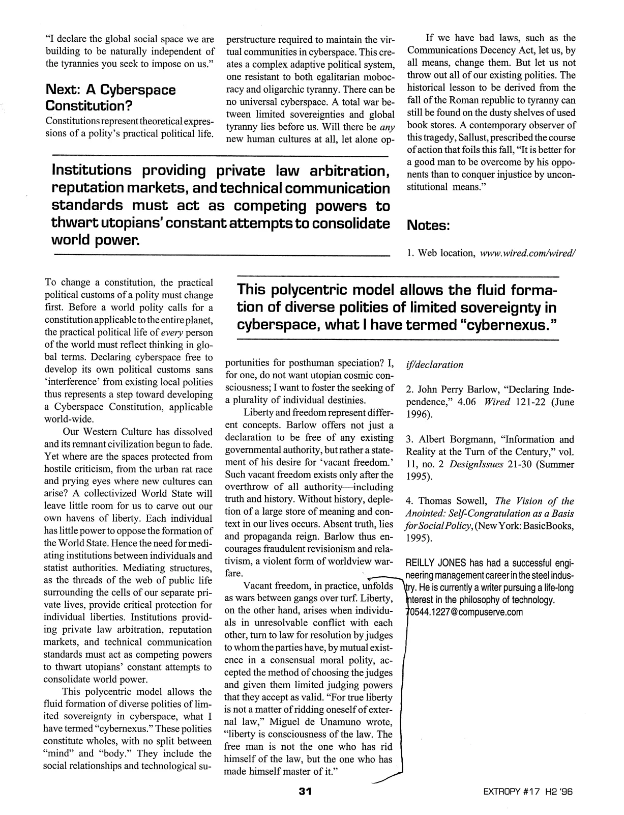 Extropy #17, page 29 (original scan)