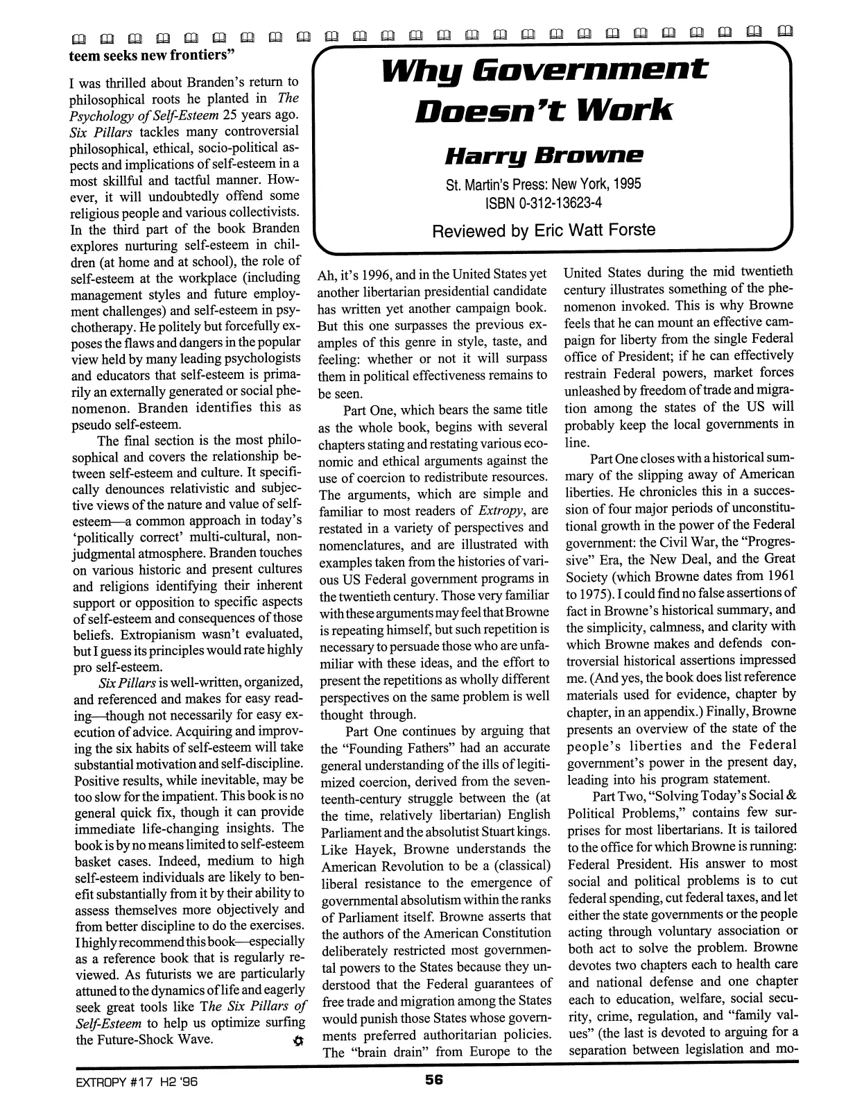 Extropy #17, page 54 (original scan)