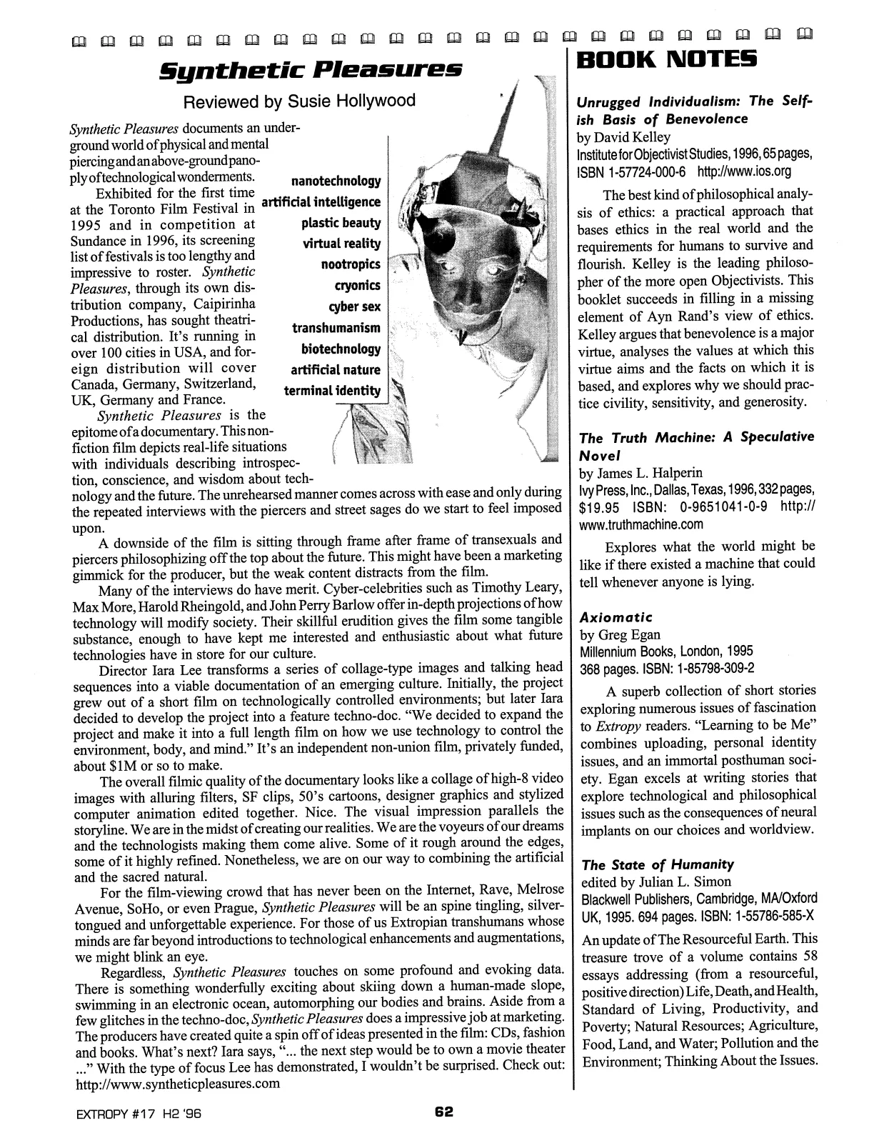 Extropy #17, page 60 (original scan)